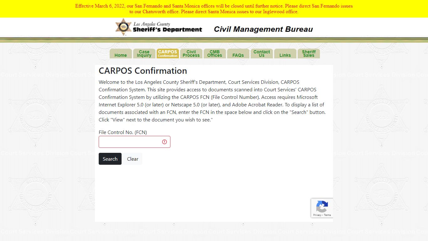 CARPOS - Los Angeles County Sheriff's Department